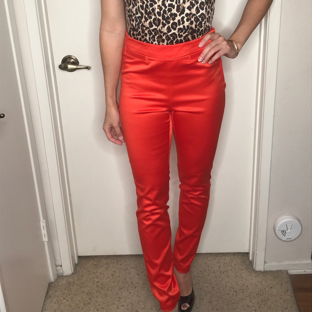 H&M Orange Satin High Waisted Pants